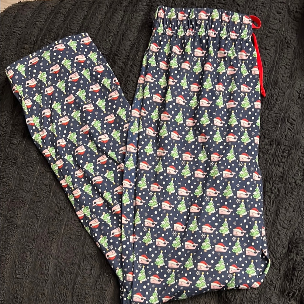 Vineyard Vines Blue Pajama Bottoms with Snowman Print